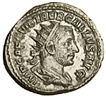 Antoninianus of Trebonianus Gallus Obverse